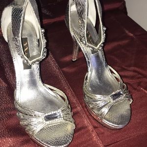 Gorgeous Silver Embellished Heels